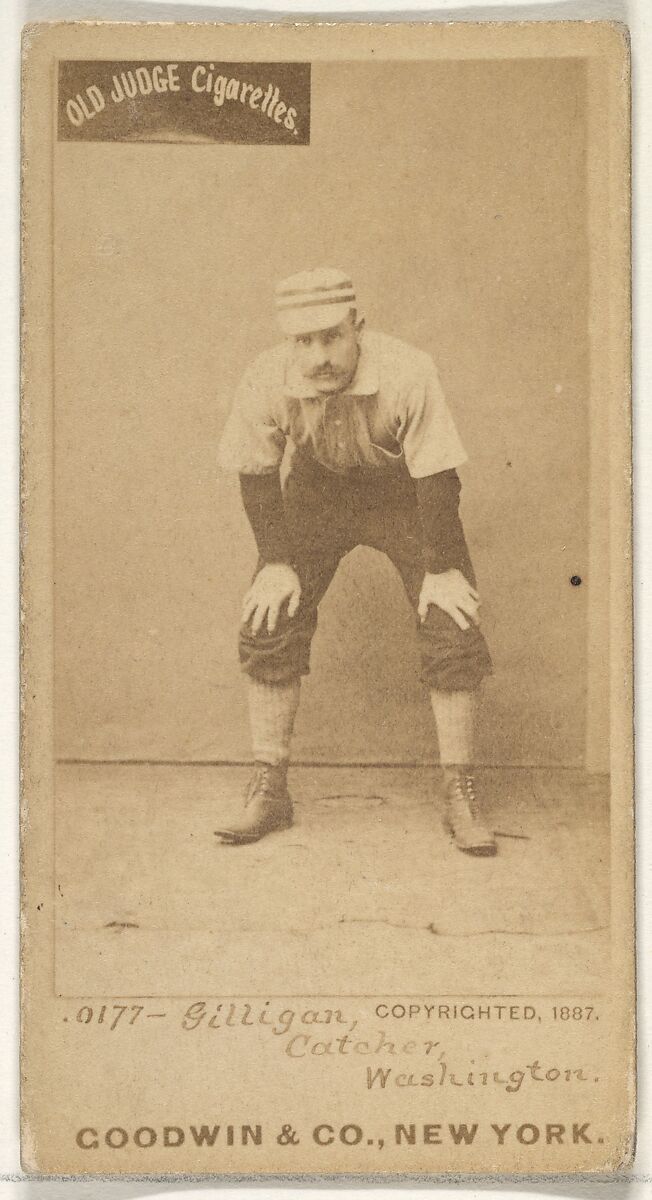 Andrew Bernard "Barney" Gilligan, Catcher, Washington Nationals, from the Old Judge series (N172) for Old Judge Cigarettes, Issued by Goodwin &amp; Company, Albumen photograph 