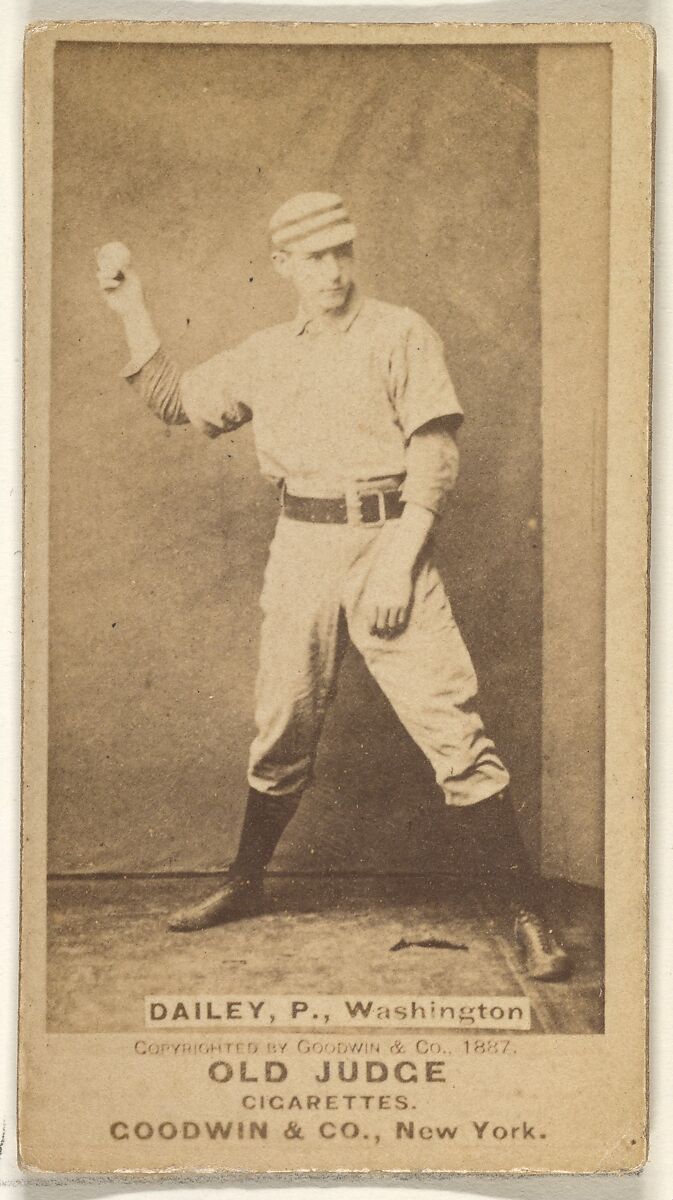 Edward M. Daily, Pitcher, Washington Nationals, from the Old Judge series (N172) for Old Judge Cigarettes, Issued by Goodwin &amp; Company, Albumen photograph 