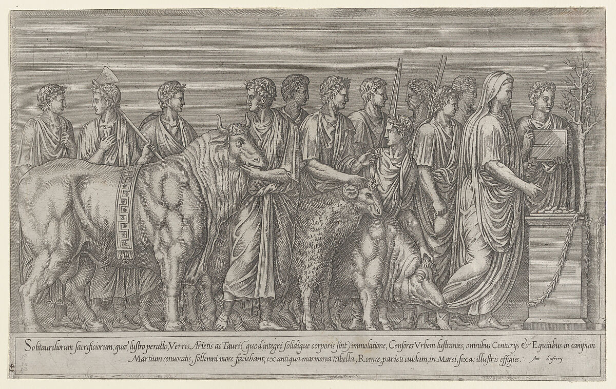 Sacrifice on the Campus Martius, from "Speculum Romanae Magnificentiae", Anonymous, Engraving 