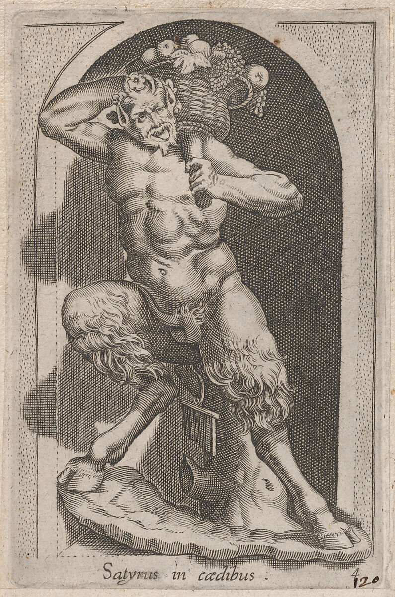 Satyr (Satyrus in caedibus), from "Speculum Romanae Magnificentiae", Anonymous, Engraving 