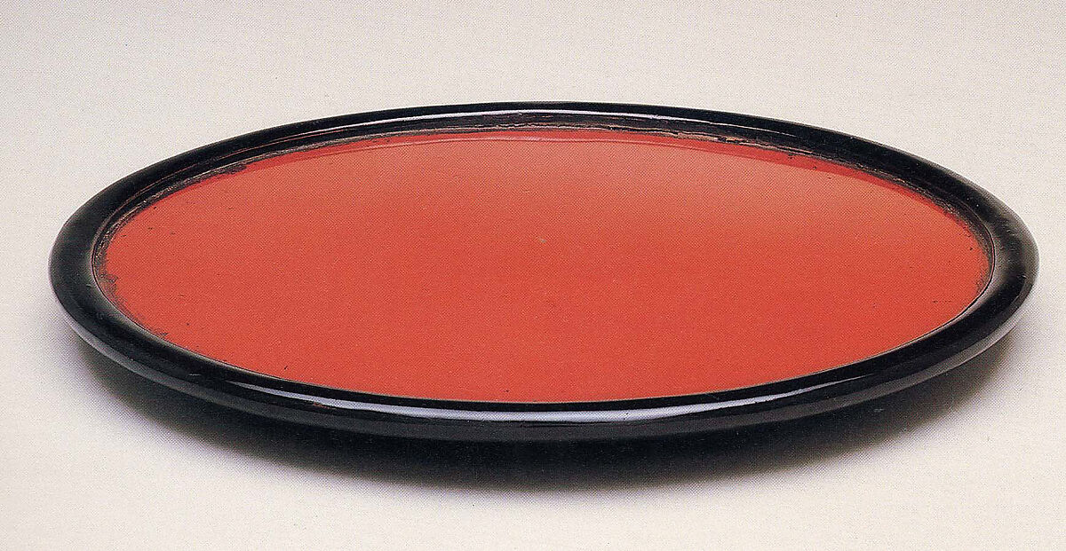 Round Tray, Red and black lacquer; Negoro ware, Japan