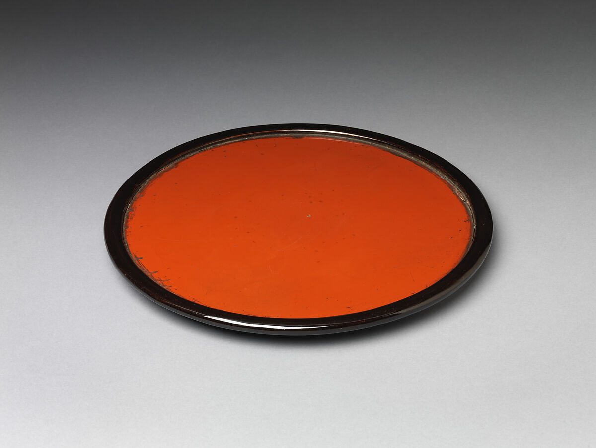 Round Tray, Red and black lacquer; Negoro ware, Japan 