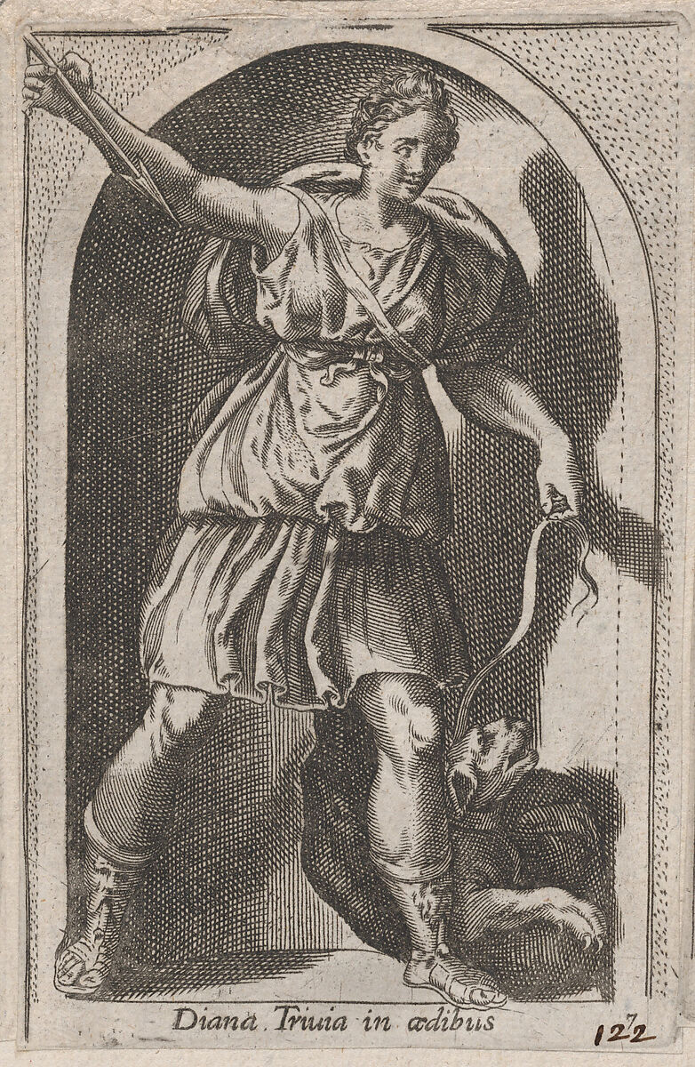 Diana (Diana Triuia in aedibus), from "Speculum Romanae Magnificentiae", Anonymous, Engraving 
