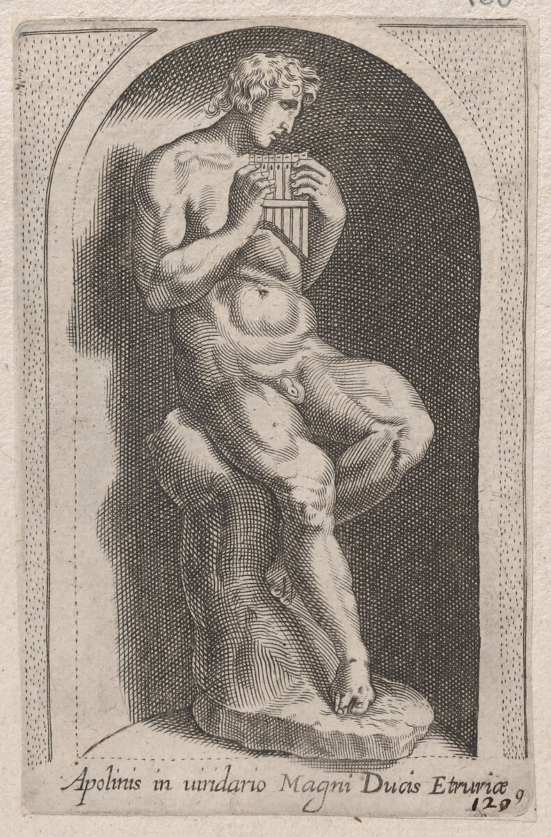 Apolinis (Apolinis in uiridario Magni Ducis Etruriae), from "Speculum Romanae Magnificentiae", Anonymous, Engraving 