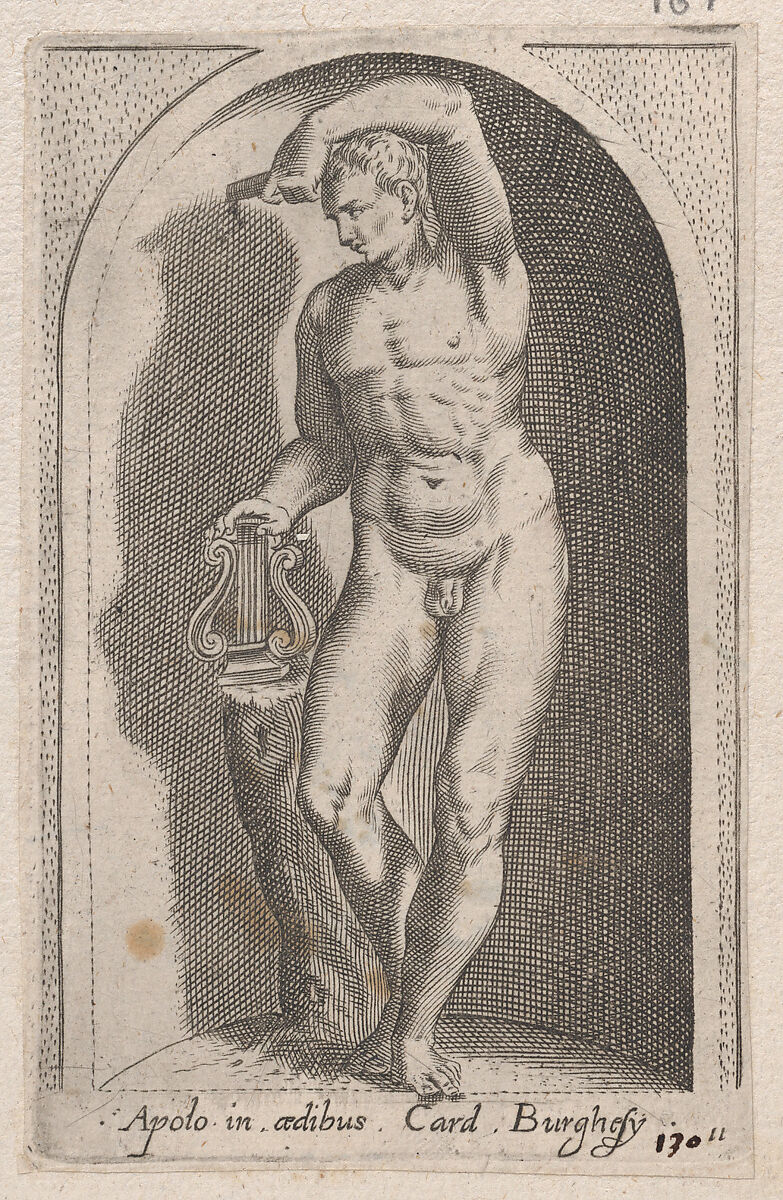 Apollo (Apollo in aedibus Card. Burghesij), from "Speculum Romanae Magnificentiae", Anonymous, Engraving 