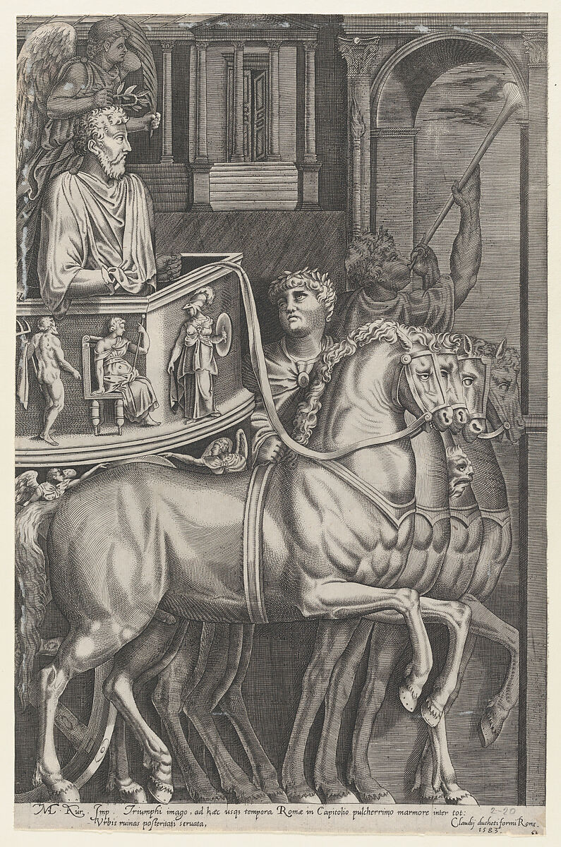 Triumph of Marcus Aurelius, from "Speculum Romanae Magnificentiae", Anonymous, Engraving 