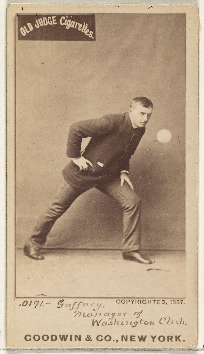 John H. "Honest John" Gaffney, Manager, Washington Nationals, from the Old Judge series (N172) for Old Judge Cigarettes, Issued by Goodwin &amp; Company, Albumen photograph 