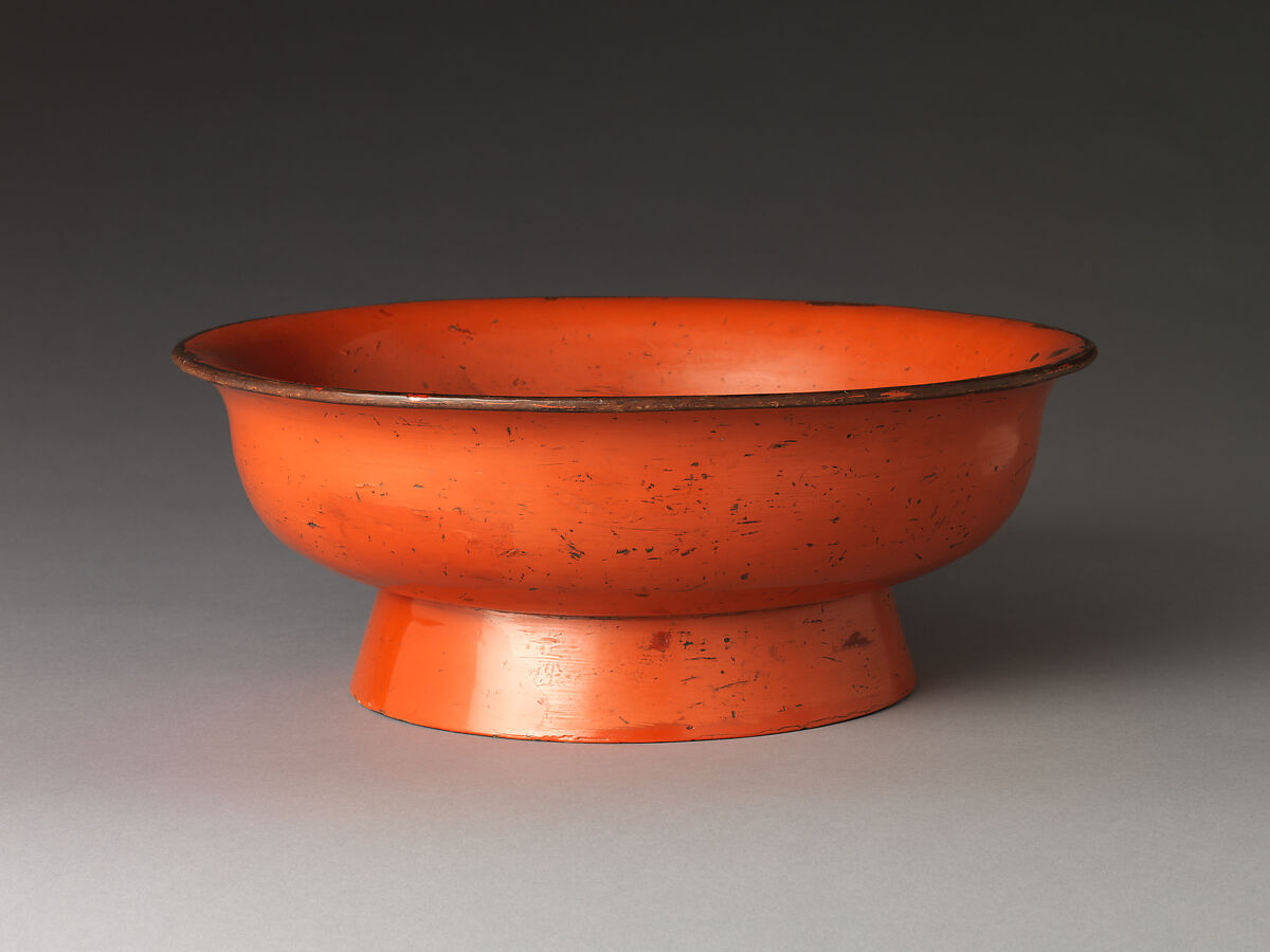 Footed Bowl, Negoro ware; red lacquer over black lacquer, Japan 