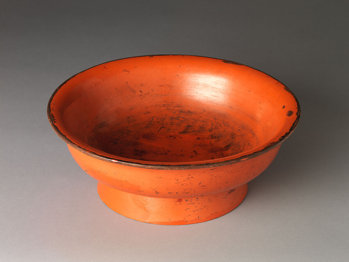 Footed Bowl, Negoro ware; red lacquer over black lacquer, Japan