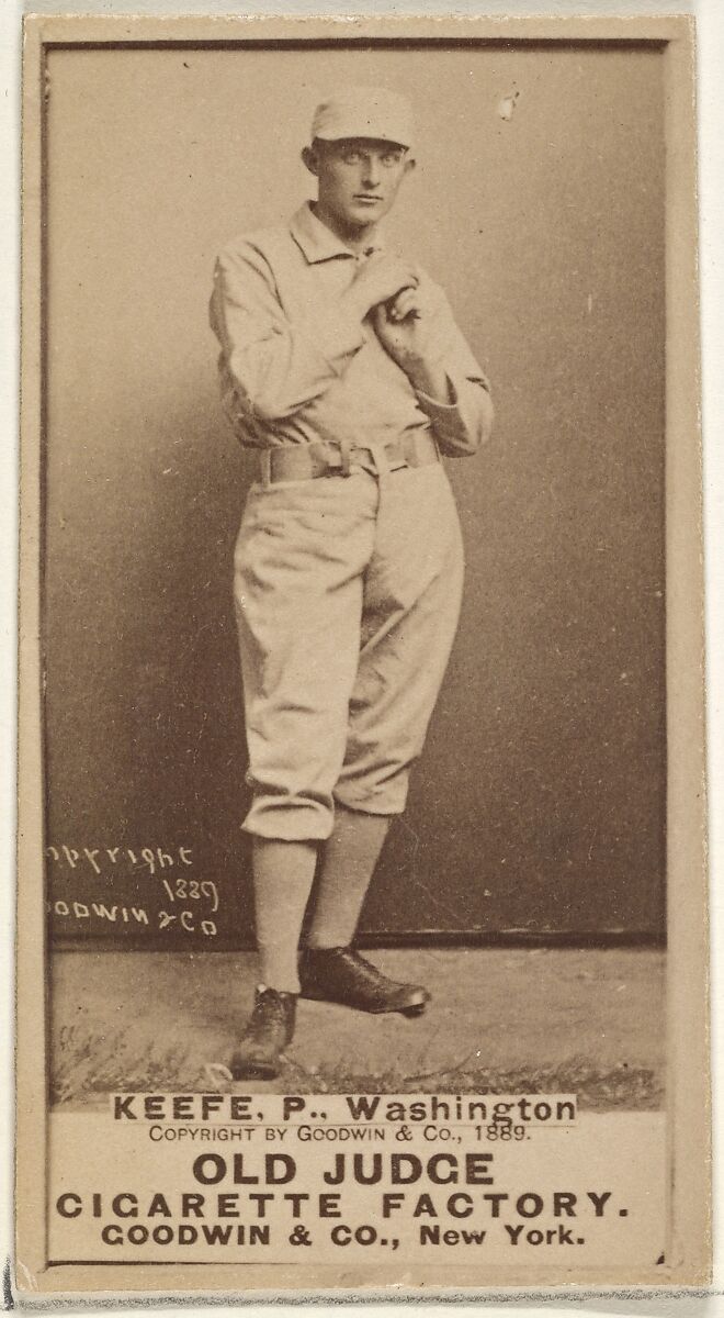 George Washington Keefe, Pitcher, Washington Nationals, from the Old Judge series (N172) for Old Judge Cigarettes, Issued by Goodwin &amp; Company, Albumen photograph 