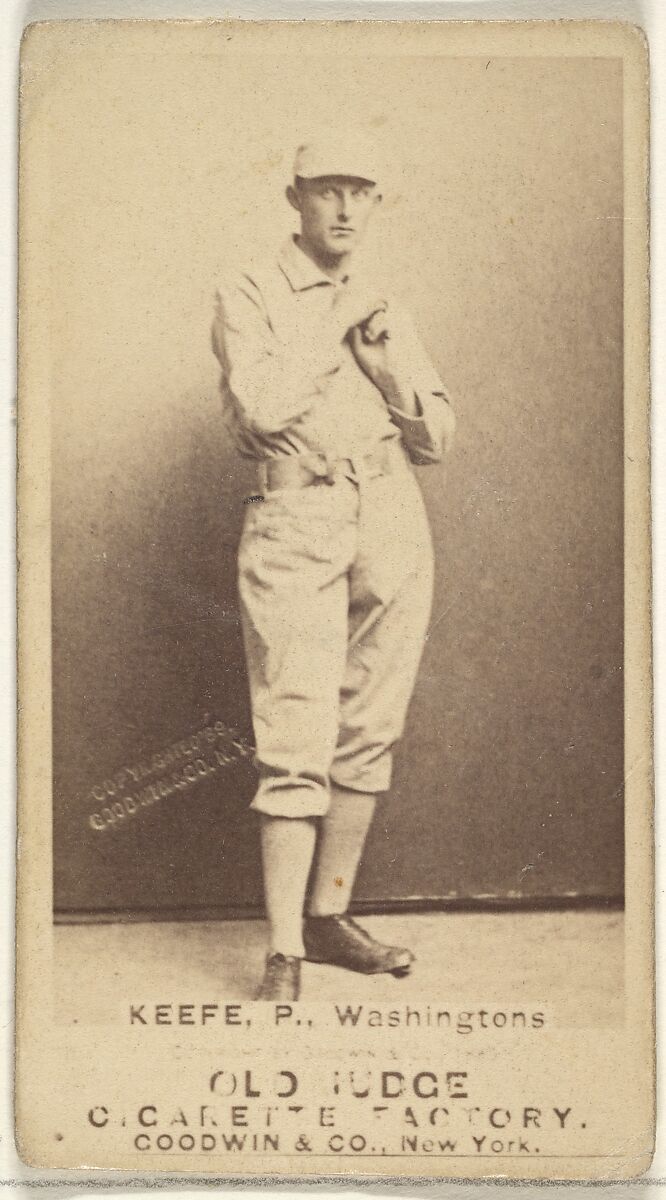 George Washington Keefe, Pitcher, Washington Nationals, from the Old Judge series (N172) for Old Judge Cigarettes, Issued by Goodwin &amp; Company, Albumen photograph 