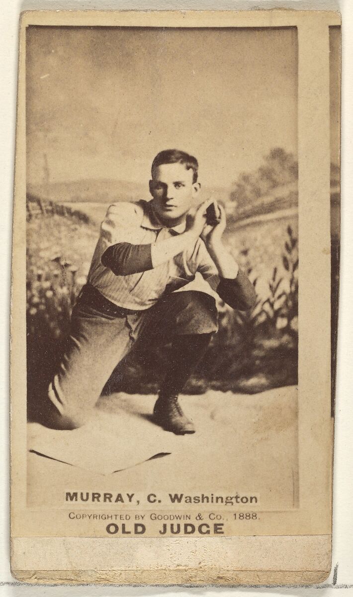 Jeremiah J. "Miah" Murray, Catcher, Washington Nationals, from the Old Judge series (N172) for Old Judge Cigarettes, Issued by Goodwin &amp; Company, Albumen photograph 