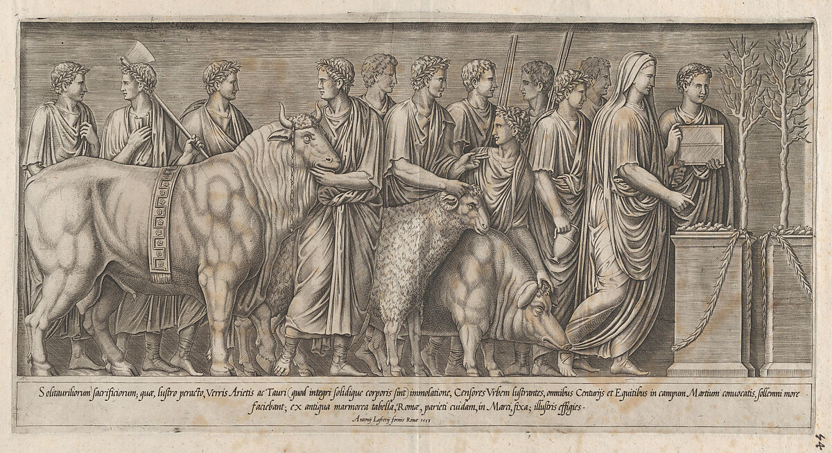 Sacrifice on the Campus Martius, from "Speculum Romanae Magnificentiae", Anonymous, Engraving 