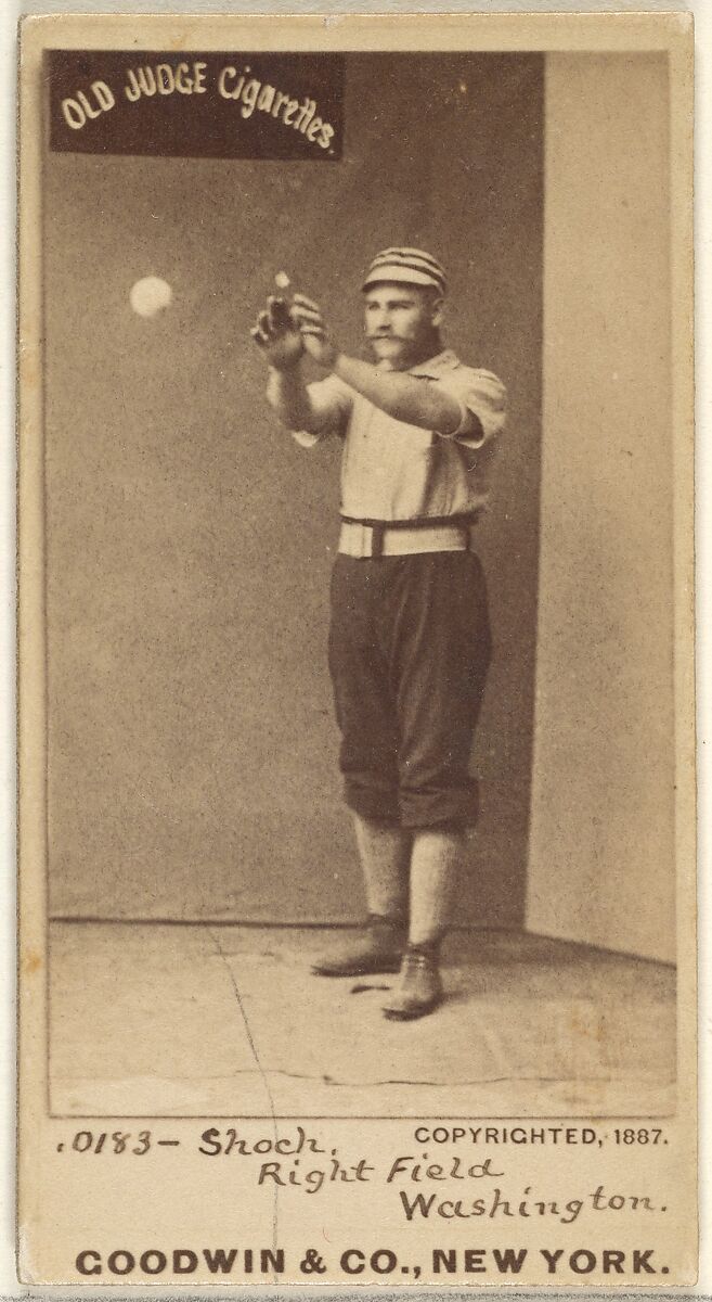 George Quintus Shoch, Right Field, Washington Nationals, from the Old Judge series (N172) for Old Judge Cigarettes, Issued by Goodwin &amp; Company, Albumen photograph 