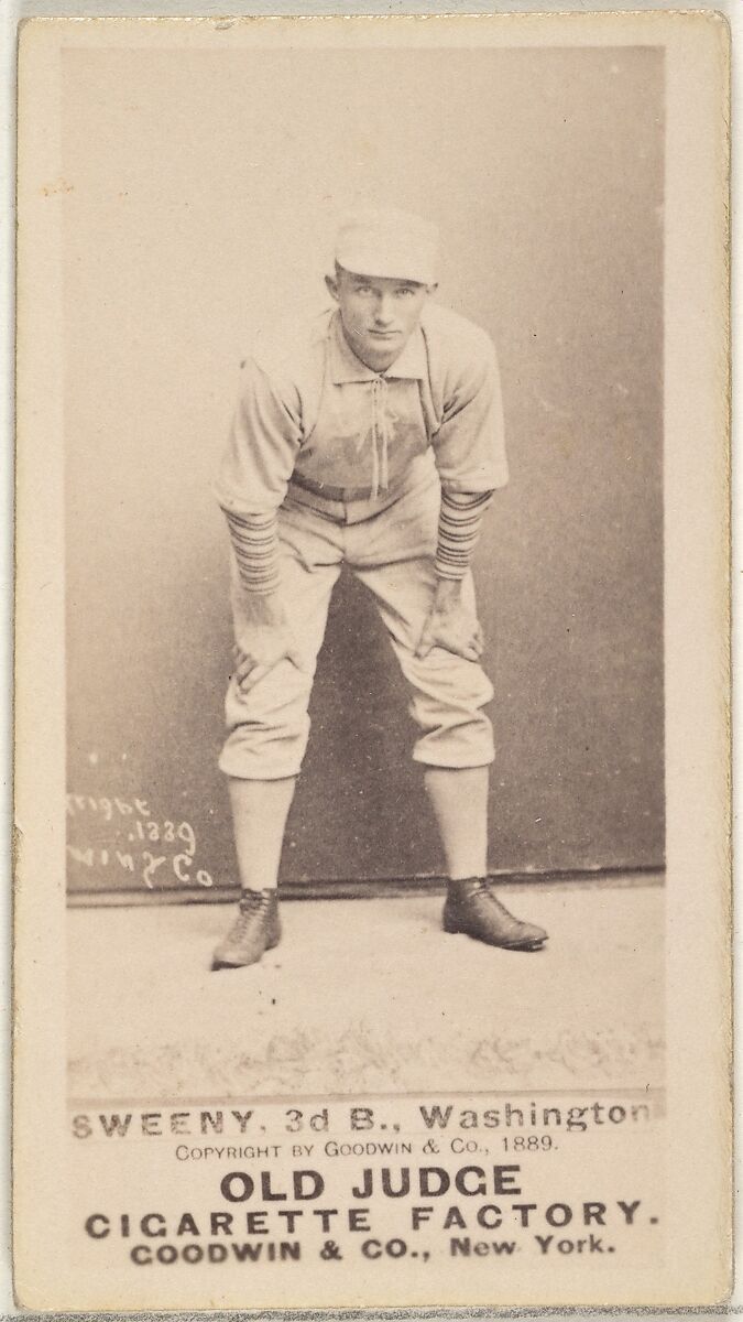 Peter Jay "Pete" Sweeney, 3rd Base, Washington Nationals, from the Old Judge series (N172) for Old Judge Cigarettes, Issued by Goodwin &amp; Company, Albumen photograph 