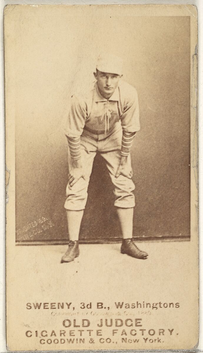 Peter Jay "Pete" Sweeney, 3rd Base, Washington Nationals, from the Old Judge series (N172) for Old Judge Cigarettes, Issued by Goodwin &amp; Company, Albumen photograph 