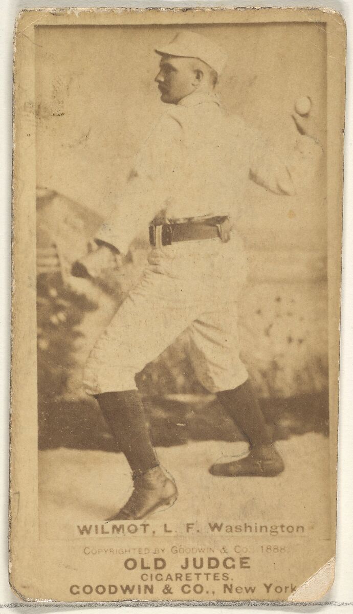 Walter Robert "Walt" Wilmot, Left Field, Washington Nationals, from the Old Judge series (N172) for Old Judge Cigarettes, Issued by Goodwin &amp; Company, Albumen photograph 
