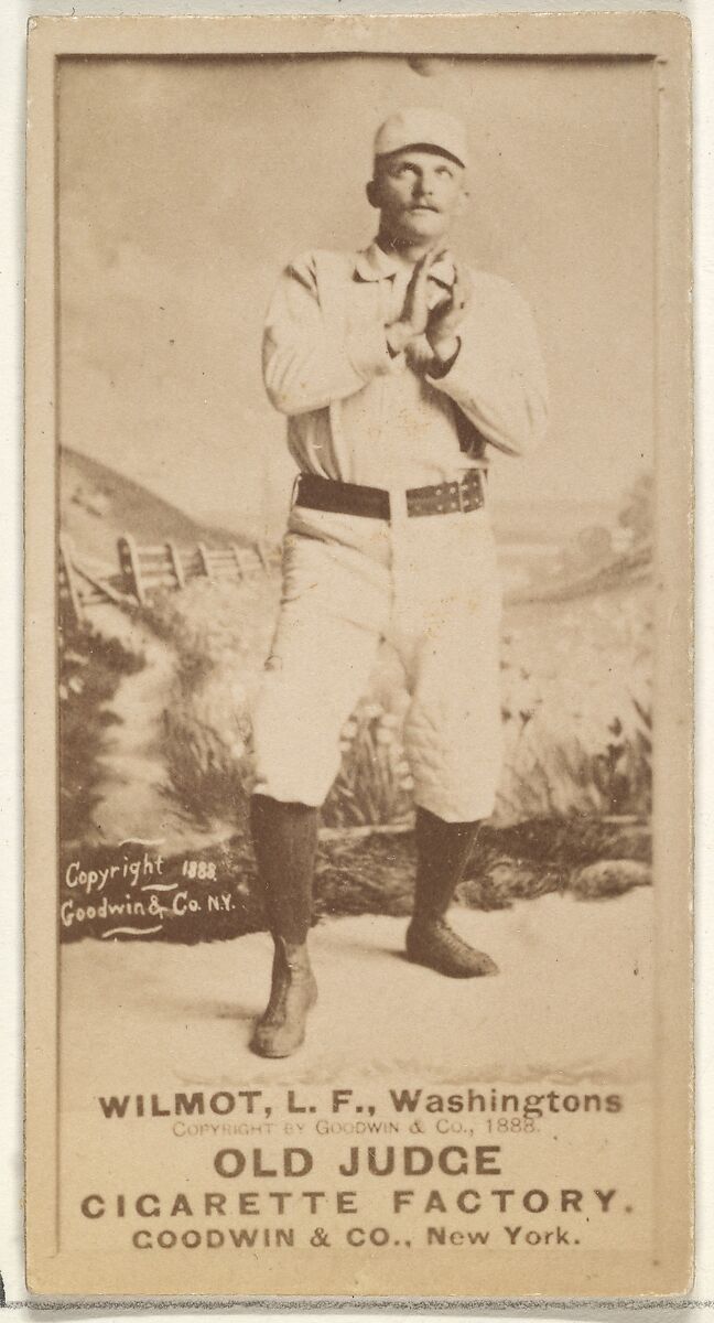 Walter Robert "Walt" Wilmot, Left Field, Washington Nationals, from the Old Judge series (N172) for Old Judge Cigarettes, Issued by Goodwin &amp; Company, Albumen photograph 