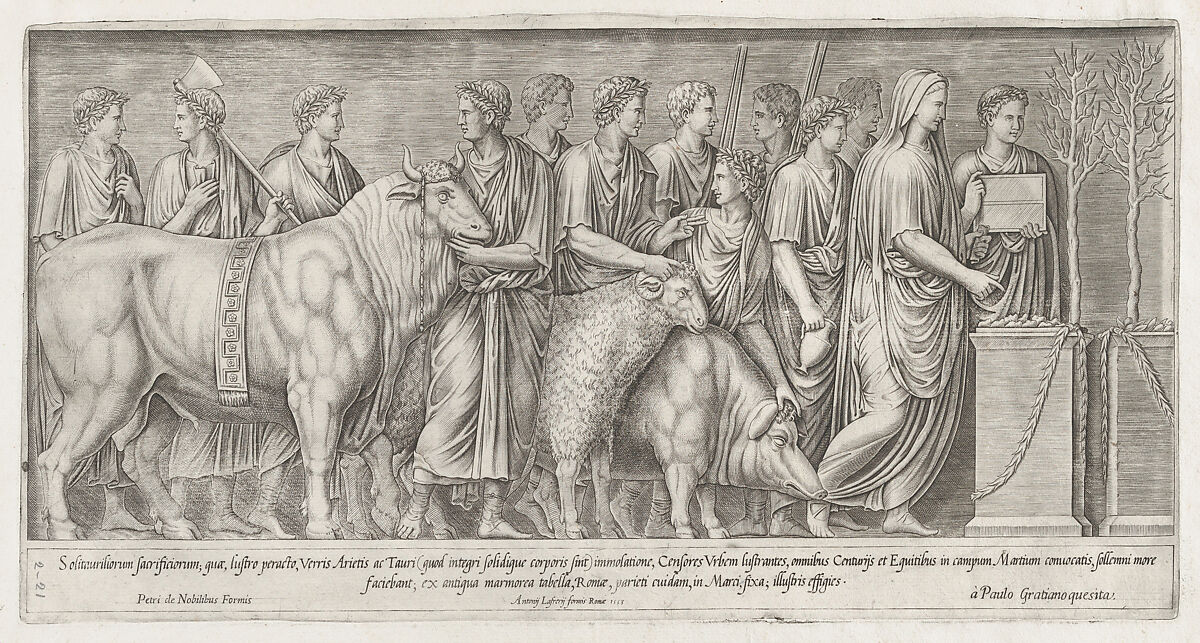 Sacrifice on the Campus Martius, from "Speculum Romanae Magnificentiae", Anonymous, Engraving 