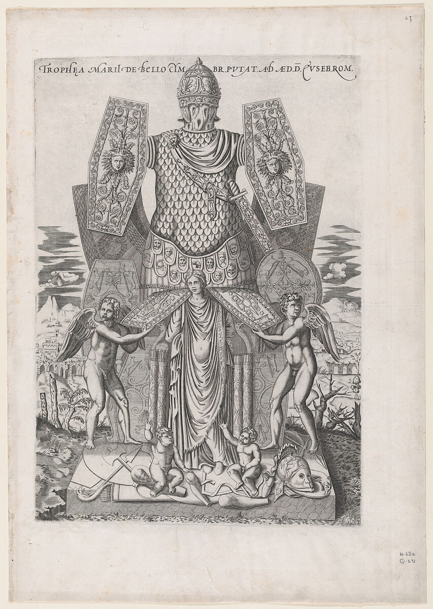 Trophies of Marius, from "Speculum Romanae Magnificentiae", Anonymous, Engraving and etching 