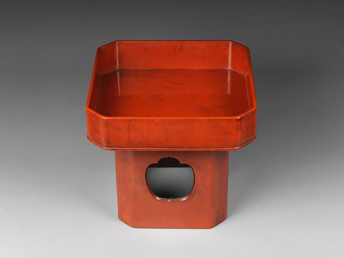 Table Tray (Tsuigasane), Wood with black and red lacquer layers (Negoro ware), Japan