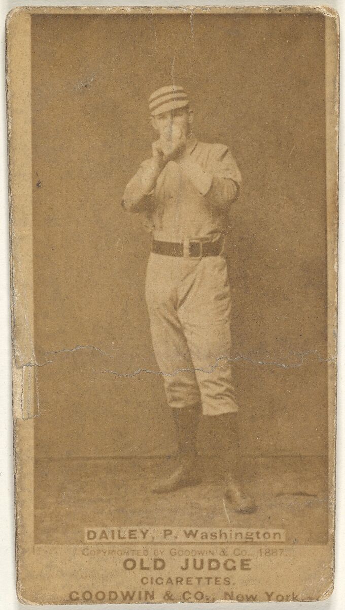 Edward M. Daily, Pitcher, Washington Nationals, from the Old Judge series (N172) for Old Judge Cigarettes, Issued by Goodwin &amp; Company, Albumen photograph 