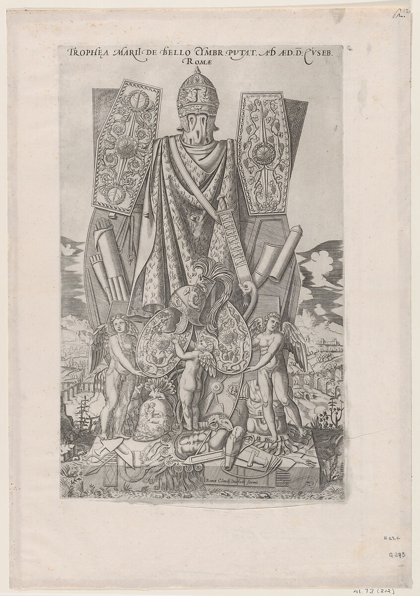 Trophies of Marius, from "Speculum Romanae Magnificentiae", Anonymous, Engraving and etching 