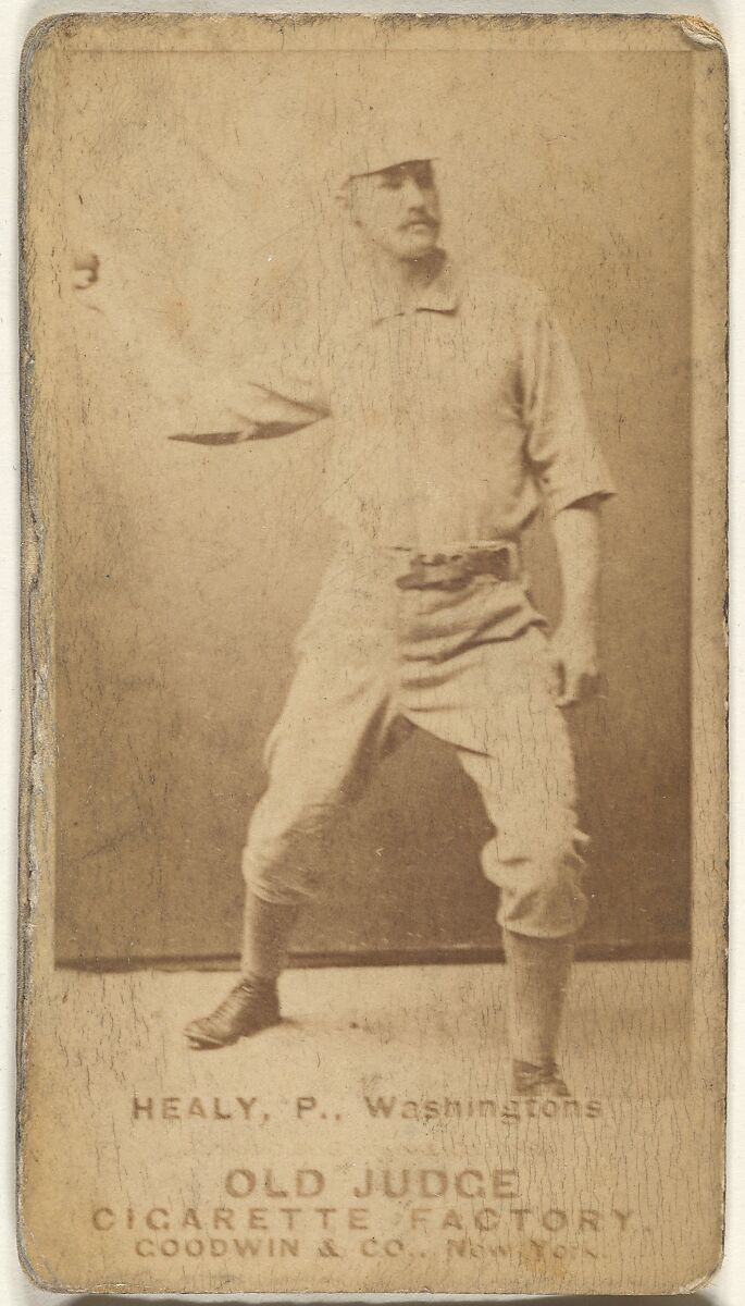 John J. "Egyptian" Healy, Pitcher, Washington Nationals, from the Old Judge series (N172) for Old Judge Cigarettes, Issued by Goodwin &amp; Company, Albumen photograph 