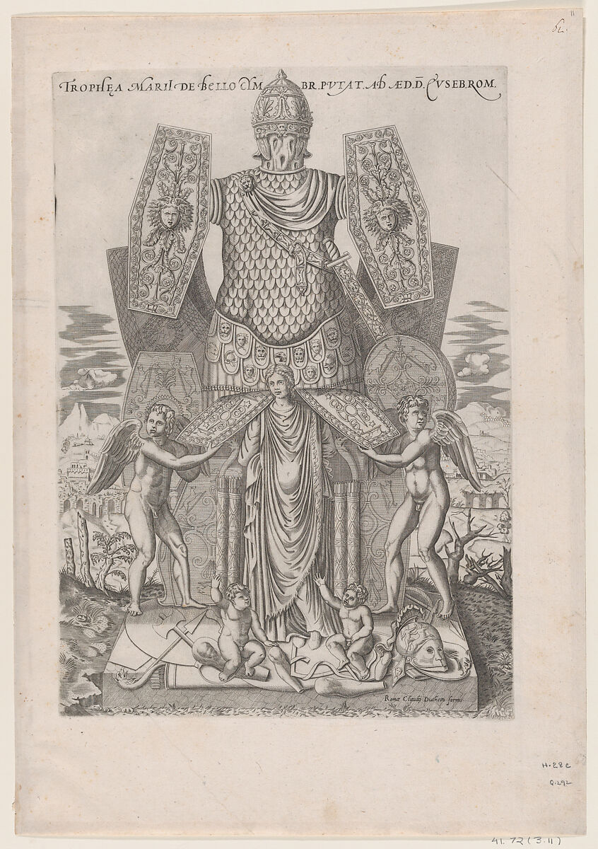 Trophies of Marius, from "Speculum Romanae Magnificentiae", Anonymous, Engraving and etching 