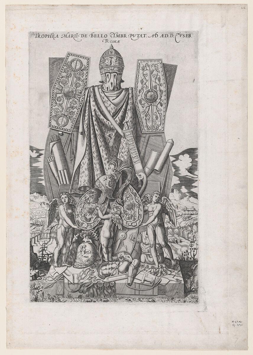 Trophies of Marius, from "Speculum Romanae Magnificentiae", Anonymous, Engraving and etching 