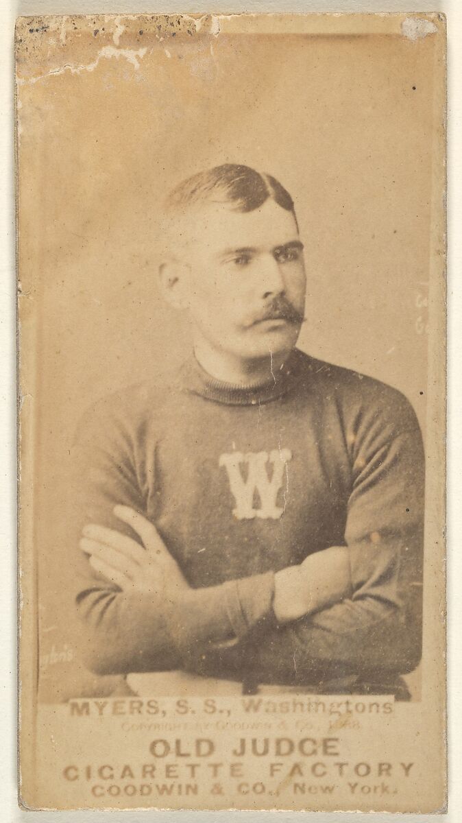 James Albert "Al" Myers, Shortstop, Washington Nationals, from the Old Judge series (N172) for Old Judge Cigarettes, Issued by Goodwin &amp; Company, Albumen photograph 