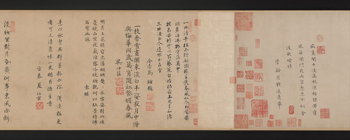 Pear Blossoms, Unidentified, Handscroll; ink and color on paper, China