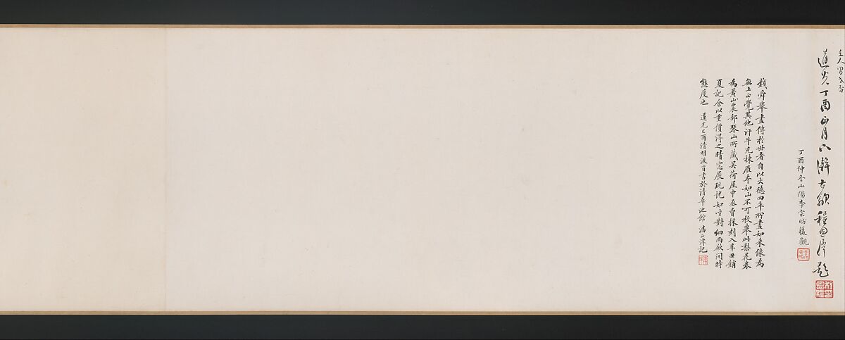 Pear Blossoms, Unidentified, Handscroll; ink and color on paper, China