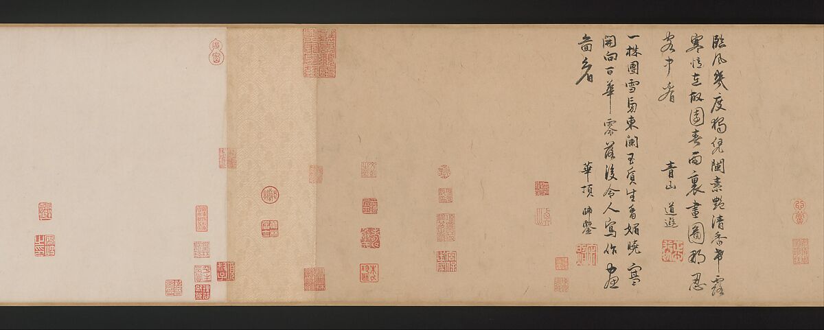 Pear Blossoms, Unidentified, Handscroll; ink and color on paper, China