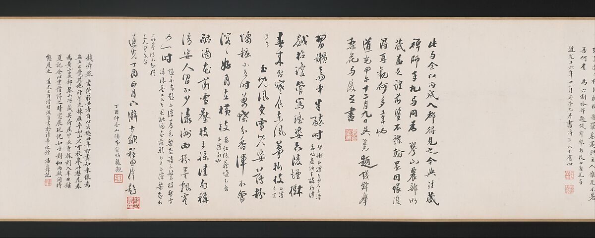 Pear Blossoms, Unidentified, Handscroll; ink and color on paper, China