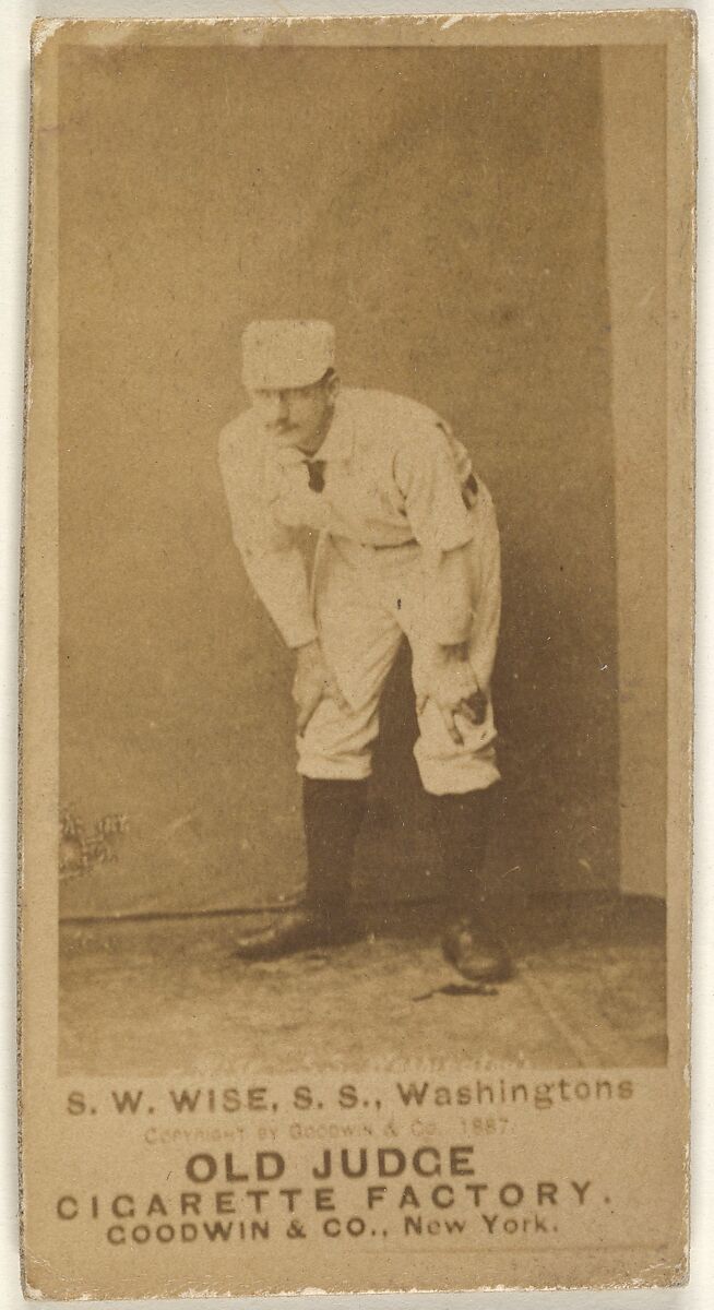 Samuel Washington "Sam" Wise, Shortstop, Washington Nationals, from the Old Judge series (N172) for Old Judge Cigarettes, Issued by Goodwin &amp; Company, Albumen photograph 