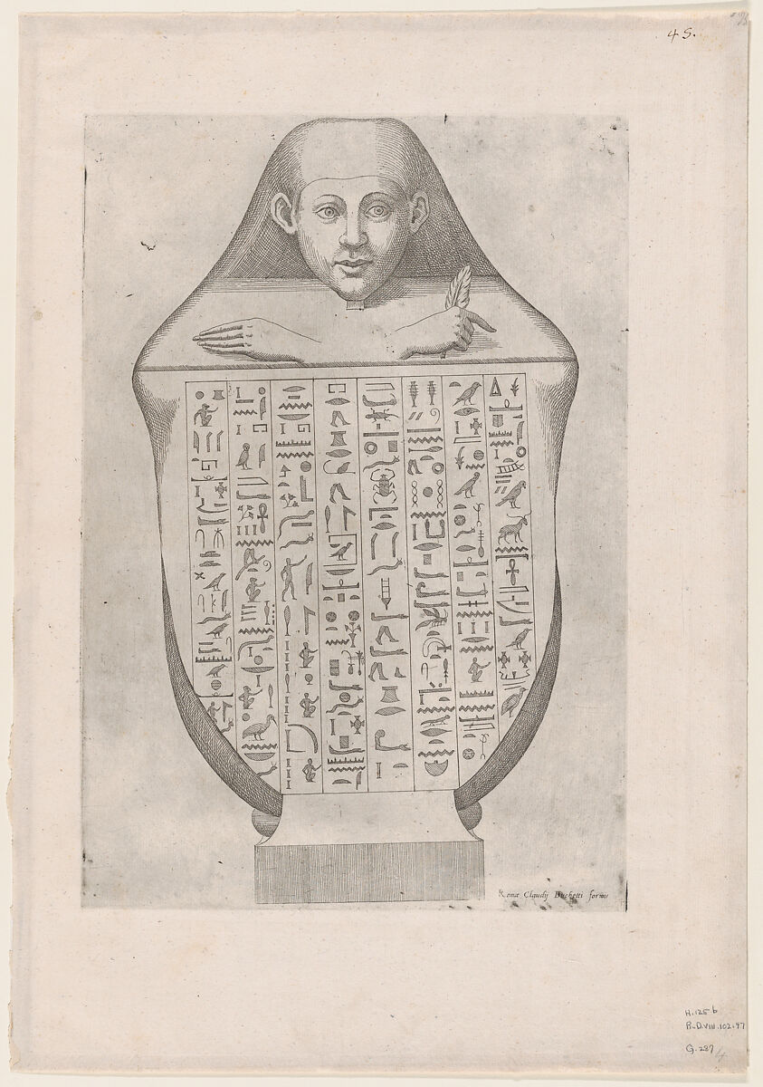 Face of an Egyptian canopic vase, from "Speculum Romanae Magnificentiae", Etienne DuPérac (French, ca. 1535–1604), Etching 