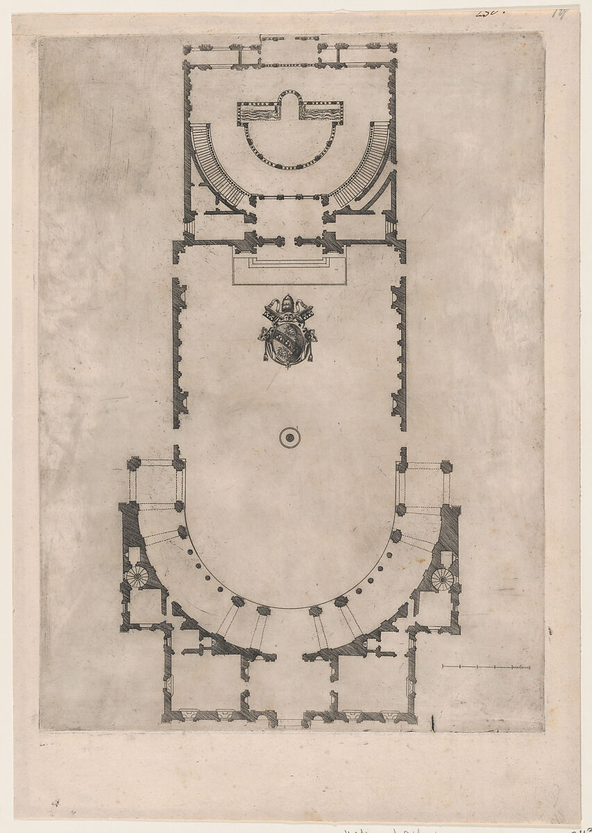 Anonymous | Floor plan of the Villa Giulia in Rome with the arms of ...