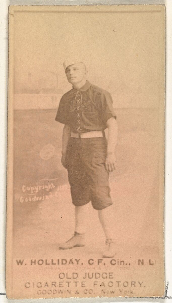 James Wear "Bug" Holliday, Center Field, Cincinnati, from the Old Judge series (N172) for Old Judge Cigarettes, Issued by Goodwin &amp; Company, Albumen photograph 