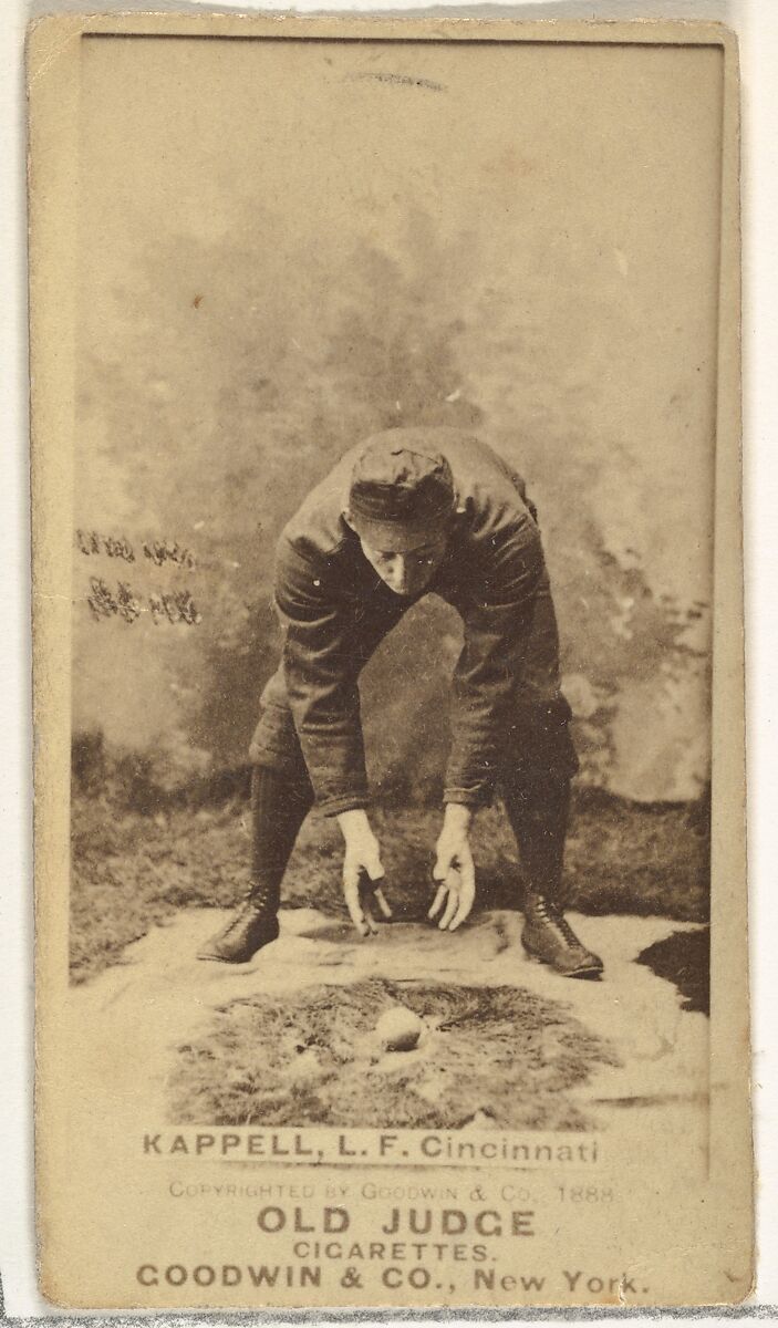 Henry "Heinie" Kappel, Left Field, Cincinnati, from the Old Judge series (N172) for Old Judge Cigarettes, Issued by Goodwin &amp; Company, Albumen photograph 