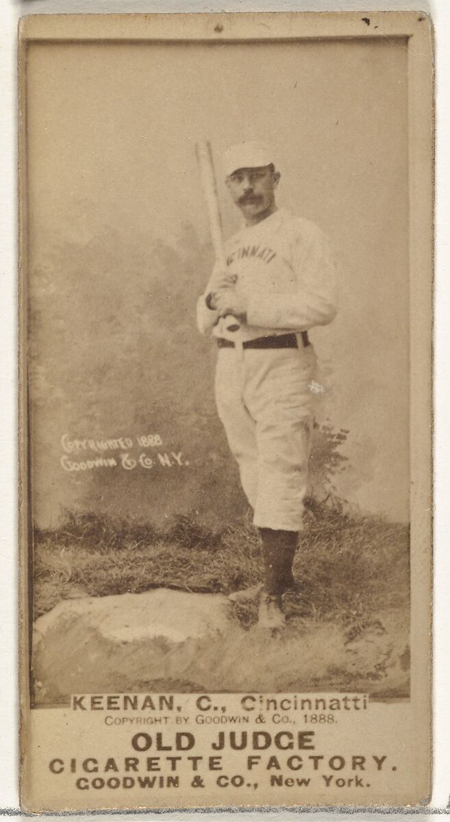 James William "Jim" Keenan, Catcher, Cincinnati, from the Old Judge series (N172) for Old Judge Cigarettes, Issued by Goodwin &amp; Company, Albumen photograph 