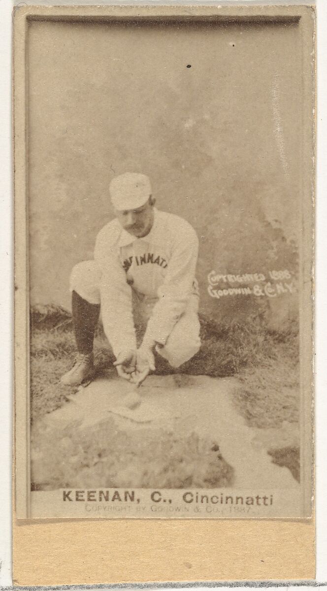 James William "Jim" Keenan, Catcher, Cincinnati, from the Old Judge series (N172) for Old Judge Cigarettes, Issued by Goodwin &amp; Company, Albumen photograph 