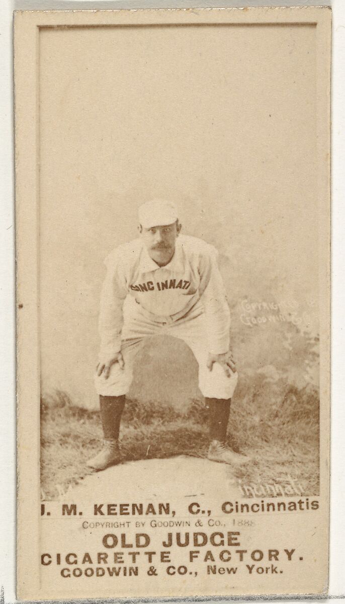 James William "Jim" Keenan, Catcher, Cincinnati, from the Old Judge series (N172) for Old Judge Cigarettes, Issued by Goodwin &amp; Company, Albumen photograph 