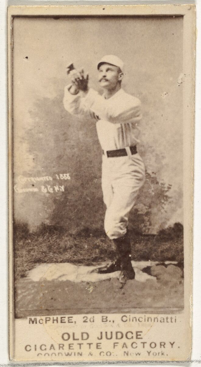 John Alexander "Bid" McPhee, 2nd Base, Cincinnati, from the Old Judge series (N172) for Old Judge Cigarettes, Issued by Goodwin &amp; Company, Albumen photograph 