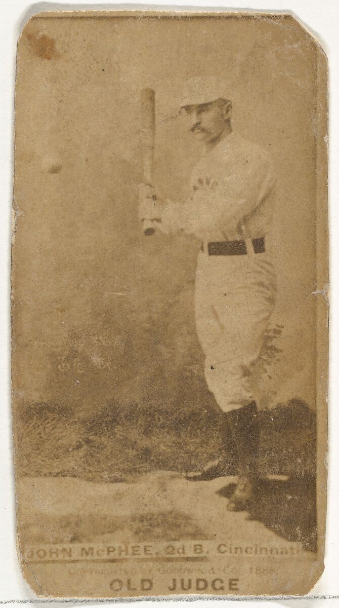 John Alexander "Bid" McPhee, 2nd Base, Cincinnati, from the Old Judge series (N172) for Old Judge Cigarettes, Issued by Goodwin &amp; Company, Albumen photograph 