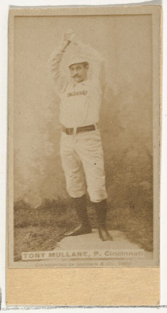 Anthony John "Tony" Mullane, Pitcher, Cincinnati, from the Old Judge series (N172) for Old Judge Cigarettes, Issued by Goodwin &amp; Company, Albumen photograph 