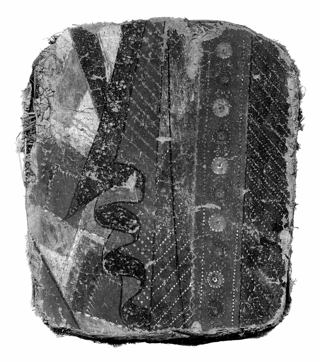 Fragment of a Wall Painting, Pigment on earth and straw, Central Asia