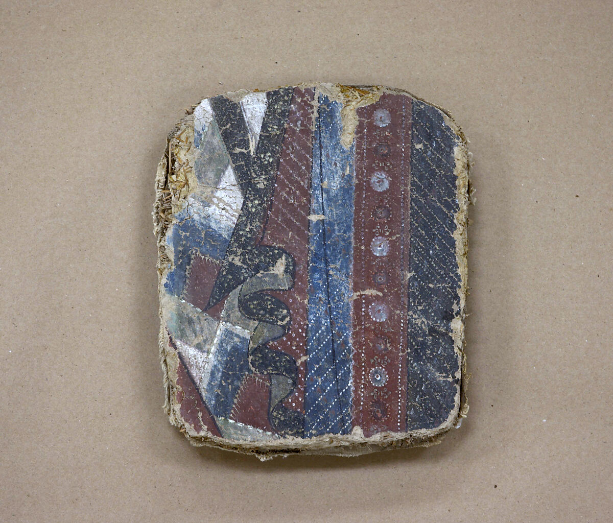 Fragment of a Wall Painting, Pigment on earth and straw, Central Asia 