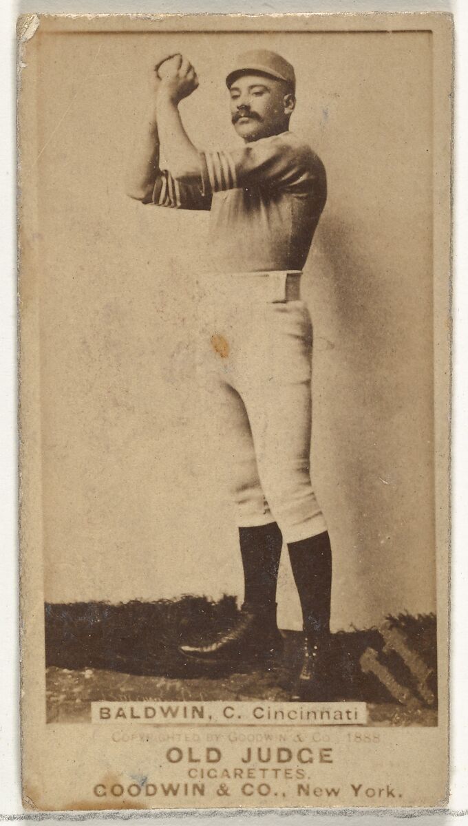 Clarence Geoghan "Kid" Baldwin, Catcher, Cincinnati, from the Old Judge series (N172) for Old Judge Cigarettes, Issued by Goodwin &amp; Company, Albumen photograph 