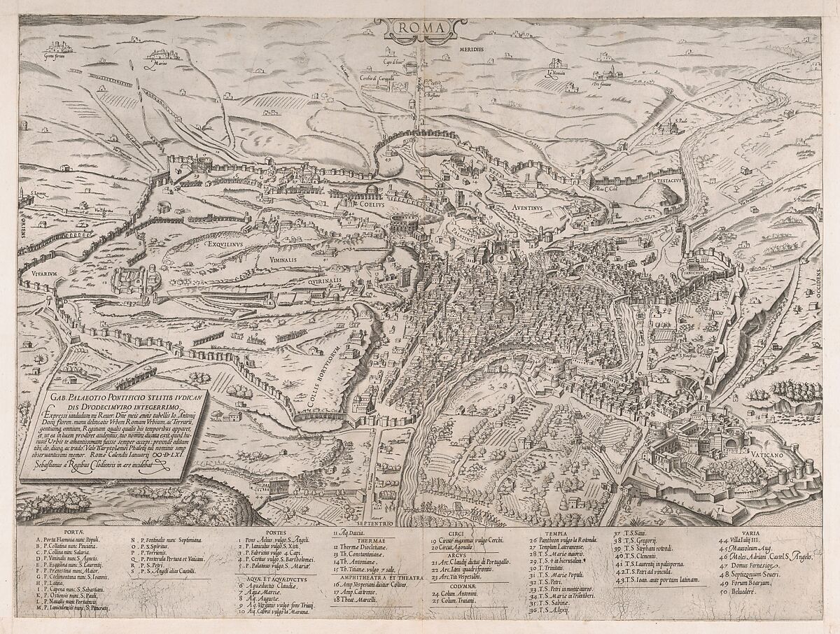 View of Rome from the North, from "Speculum Romanae Magnificentiae", Sebastiano di Re (Italian, active Rome, 1557–63), Engraving 